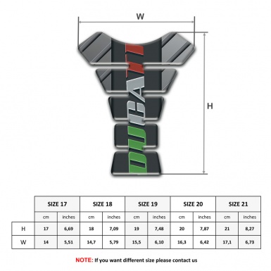Ducati Tank Protector Gray Diagonal patterns Design with Colorful Logo 