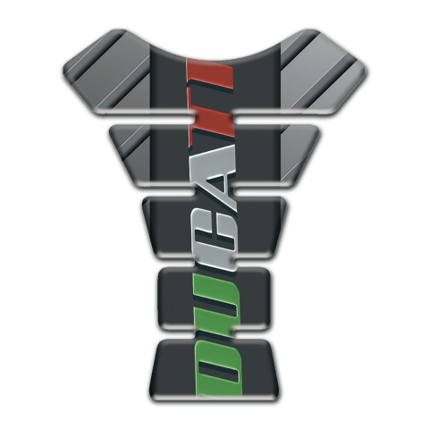 Ducati Tank Protector Gray Diagonal patterns Design with Colorful Logo 