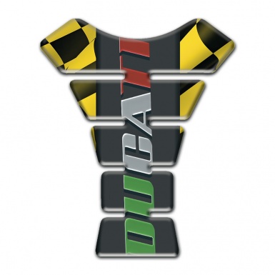 Ducati Tank Guard Pads Black Yellow Figures Base Colorful Logo 