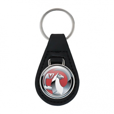 Vauxhall Leather Keychain Red Metallic Design