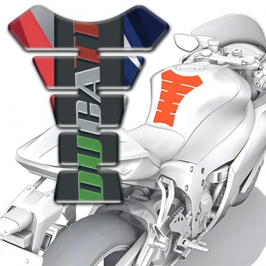 Ducati Tank Pad Protector Multicolored Patterns Base and Colrful Logo 