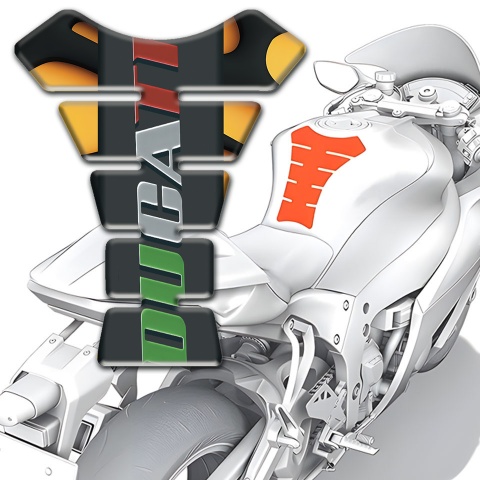 Ducati Tank Fuse Orange Black base Colorful Logo Edition 