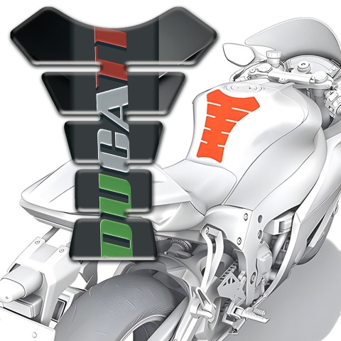 Ducati Tank Fuse Vertical Colorful Logo Anti Slip Sticker 