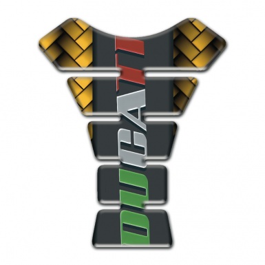 Ducati Tank Protector Yellow Mosaic Base Colorful Logo 