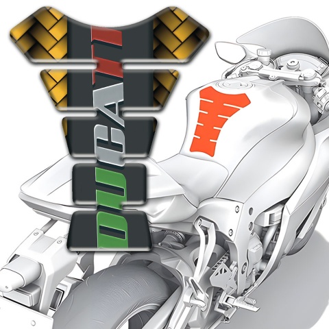 Ducati Tank Protector Yellow Mosaic Base Colorful Logo 
