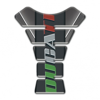 Ducati Tank Guard Pads Gray with White Stripe Warp Style 