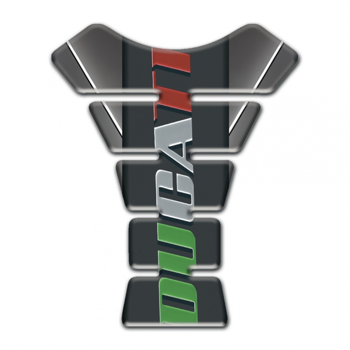 Ducati Tank Guard Pads Gray with White Stripe Warp Style 