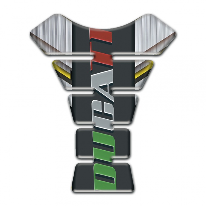 Ducati Tank Pad Protector Silver Yellow Decoration Style 