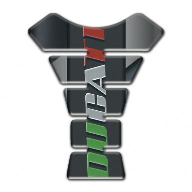 Ducati Tank Pad Motorbike Diagonal Gray band base Colorful Logo 