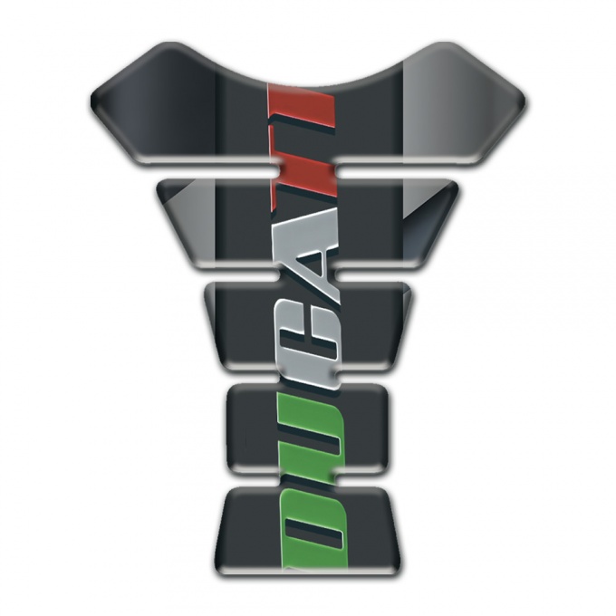 Ducati Tank Pad Motorbike Diagonal Gray band base Colorful Logo 