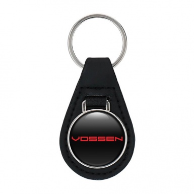 Vossen Keyring Holder Leather Black Classic Red Logo