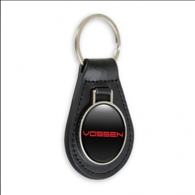 Vossen Keyring Holder Leather Black Classic Red Logo