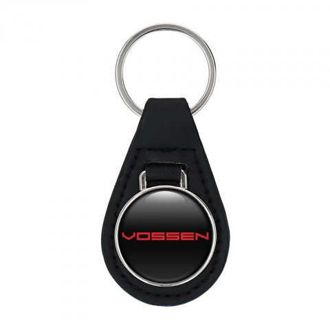 Vossen Keyring Holder Leather Black Classic Red Logo