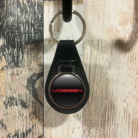 Vossen Keyring Holder Leather Black Classic Red Logo