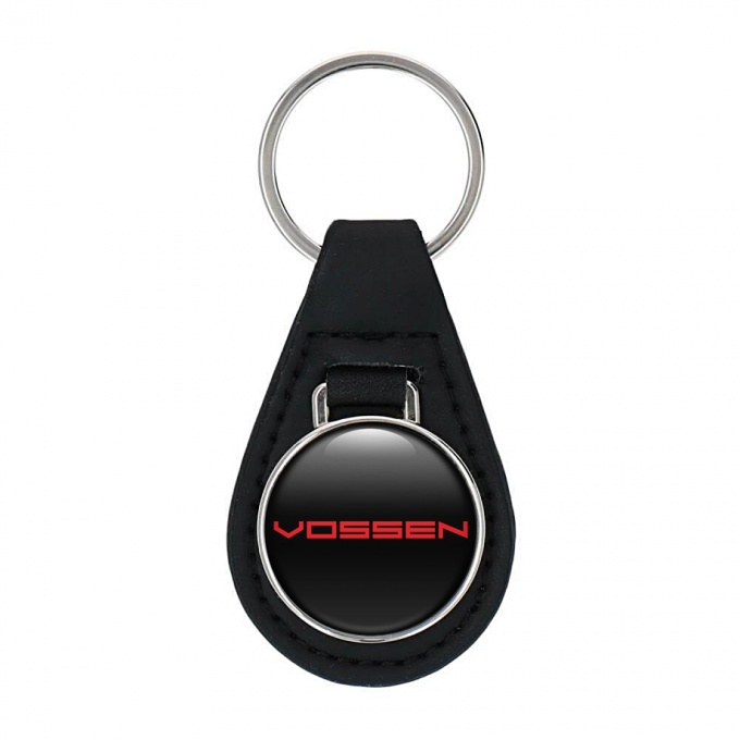 Vossen Keyring Holder Leather Black Classic Red Logo