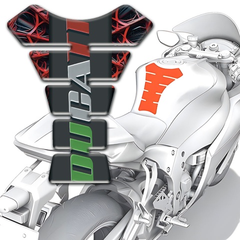Ducati Tank Guard Pads 3D Spider Web background Colorful Logo Design 
