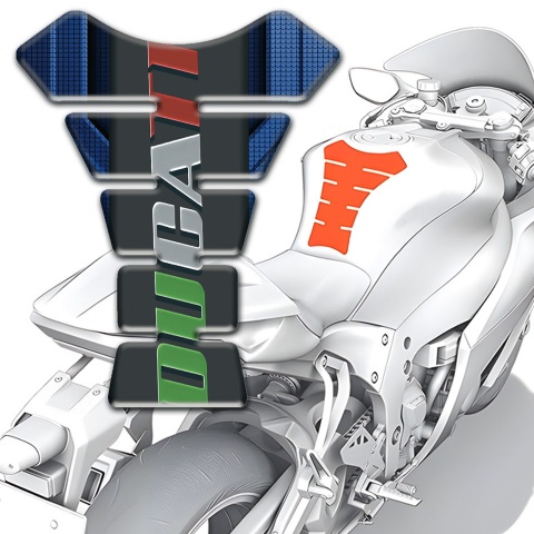 Ducati Tank Pad Protector Dark Blue Details Warp Style 