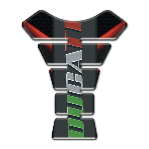 Ducati Tank Pad Motorbike Black warp with Red Decoration 