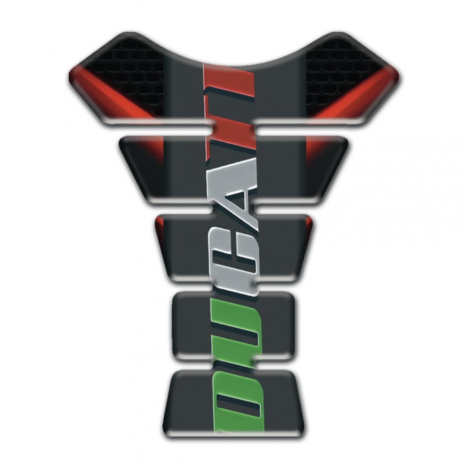 Ducati Tank Pad Motorbike Black warp with Red Decoration 