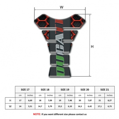 Ducati Tank Pad Protector Red Grid Warp Design 