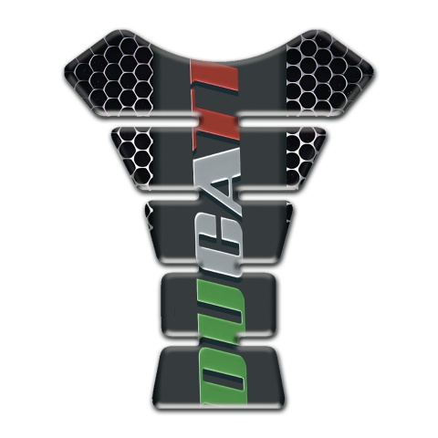 Ducati Tank Protector Colorful Logo Inscription with Perforated Steel effect base 