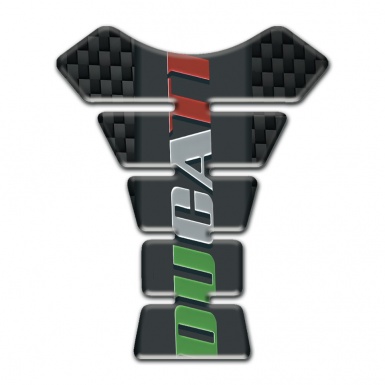Ducati Tank Pad Protector Black Fibers Base Colorful logo 