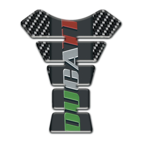 Ducati Tank Fuse Dark Carbon Base with Colotful Logo 