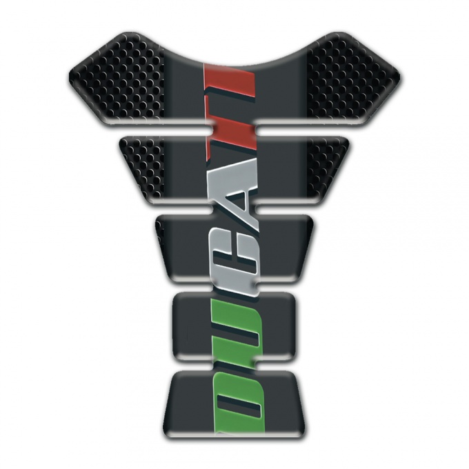 Ducati Tank Protector Black Flakes Base Colorful Logo 