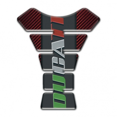 Ducati Tank Guard Pads Red Carbon Base with Colorful logo 