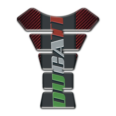 Ducati Tank Guard Pads Red Carbon Base with Colorful logo 