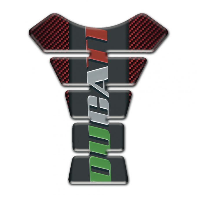 Ducati Tank Guard Pads Red Carbon Base with Colorful logo 