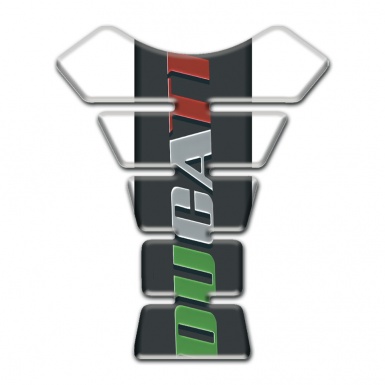 Ducati Tank Guard Pads White Base Colorful Logo 