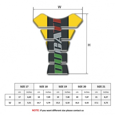 Ducati Tank Pad Motorbike Yellow Base Colorful Logo 