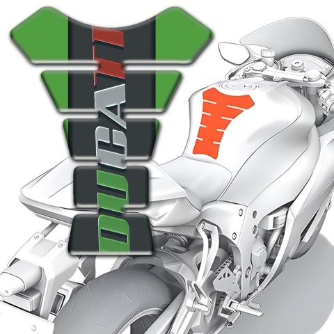 Ducati Tank Protector Green Base Colorful Logo 