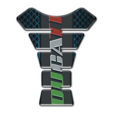 Ducati Tank Pad Motorbike Neon Mesh Background And Colorful Logo Style 