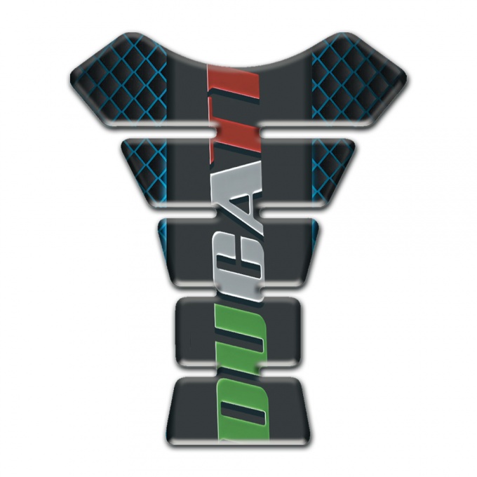 Ducati Tank Pad Motorbike Neon Mesh Background And Colorful Logo Style 