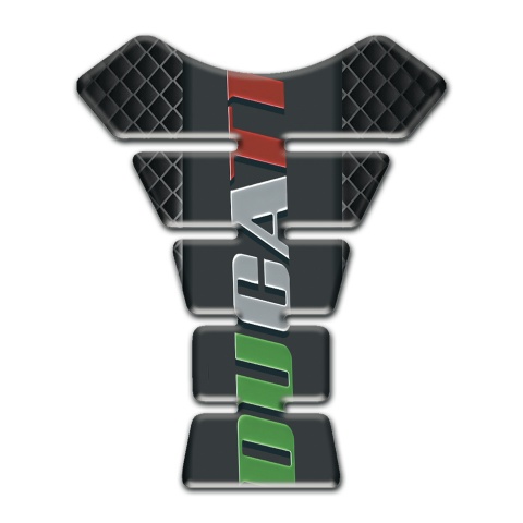 Ducati Tank Protector Dark Mesh Base Colorful Logo 