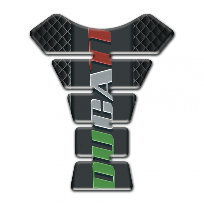 Ducati Tank Protector Dark Mesh Base Colorful Logo 