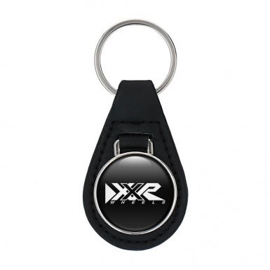 XXR Wheels Key Fob Leather Black Clean White Logo