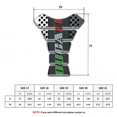 Ducati Tank Pad Motorbike Colorful Logo Perforated Warp Design 