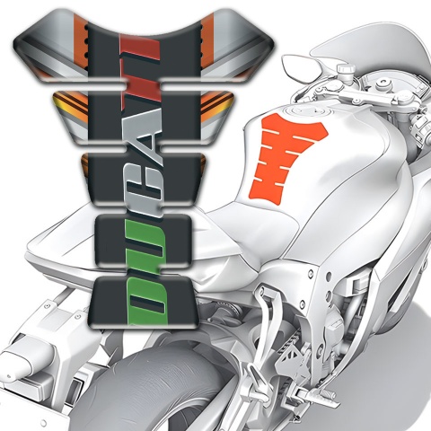 Ducati Tank Pad Protector Gray Copper Base Colorful Logo 