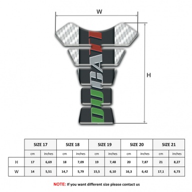 Ducati Tank Pad Motorbike White Carbon Base Colorful logo Style 