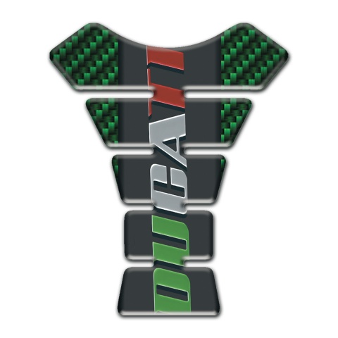 Ducati Tank Protector Green Carbon base Colorful logo 