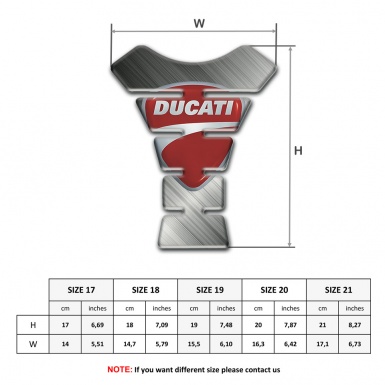 Ducati Tank Pad Protector Matte Surface Base Classic Red Gray Logo 