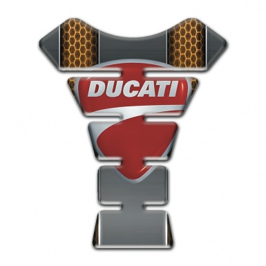 Ducati Tank Protector Copper Honeycomb Motive Design Classic Logo 