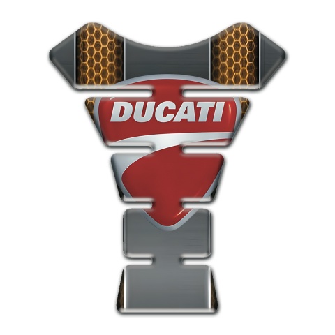 Ducati Tank Protector Copper Honeycomb Motive Design Classic Logo 