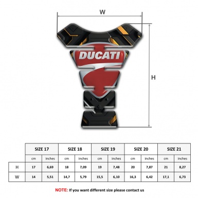 Ducati Tank Guard Pads Black Yellow Base Classic Gray Logo 