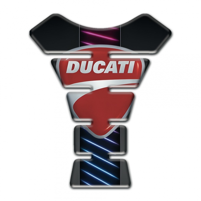 Ducati Tank Pad Protector Neon Lines Base Style Classic Logo Design 