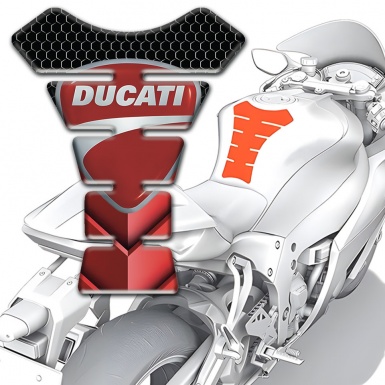 Ducati Tank Pad Motorbike Black Red Base Decoration with Classic Logo 