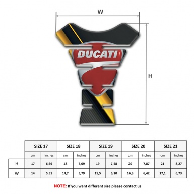 Ducati Tank Guard Pads Diagonal Yellow Tape Style Classic Logo 